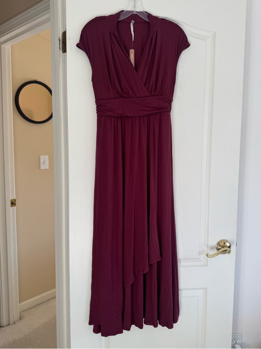 Soma dark red plum Maxi Dress built in bra and pockets NWT serenity small S - Picture 3 of 12